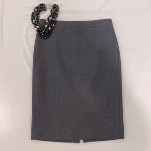 J. Crew Gray wool pencil skirt, size 0
